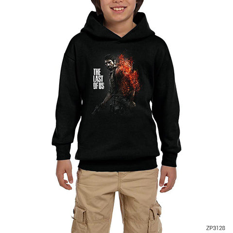 The Last of Us Fire Siyah Çocuk Kapşonlu Sweatshirt