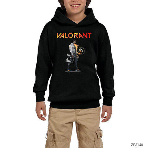 Valorant Phoenix Siyah Çocuk Kapşonlu Sweatshirt