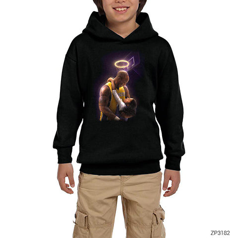 Kobe Angel Siyah Çocuk Kapşonlu Sweatshirt