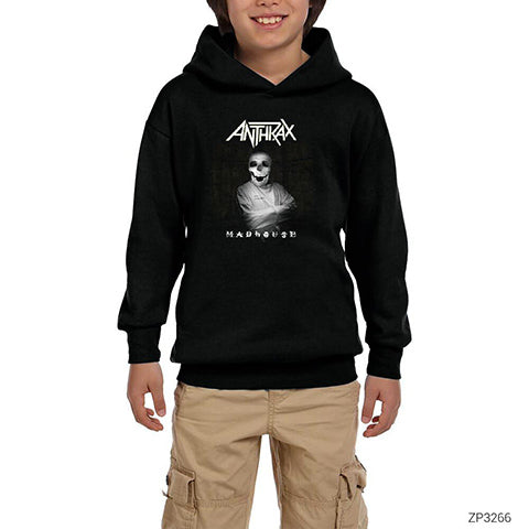 Anthrax Madhouse Siyah Çocuk Kapşonlu Sweatshirt