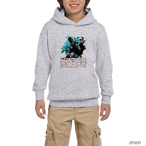 Hyper Scape Splash Gri Çocuk Kapşonlu Sweatshirt