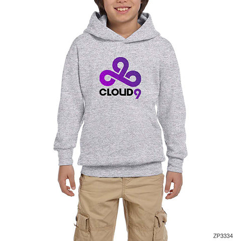 Cloud9 Purple Gri Çocuk Kapşonlu Sweatshirt