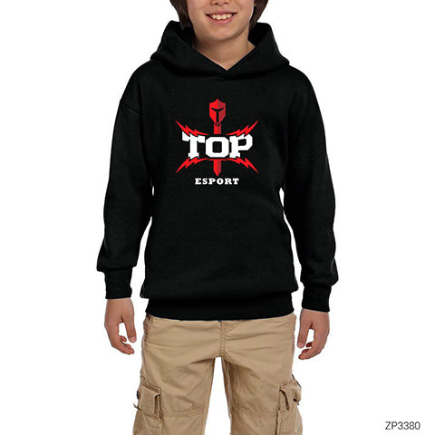 Topsports Gaming Lightning Siyah Çocuk Kapşonlu Sweatshirt