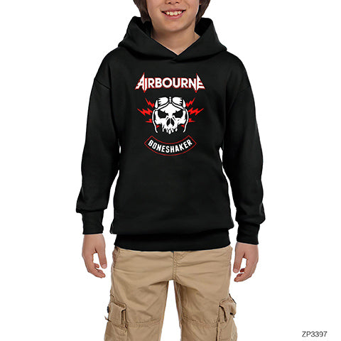 Airbourne Boneshaker Siyah Çocuk Kapşonlu Sweatshirt