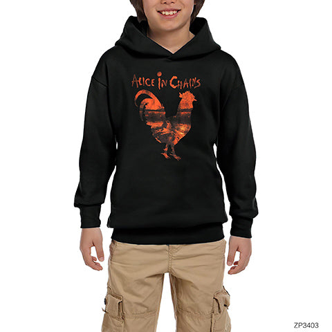 Alice In Chains Rooster Siyah Çocuk Kapşonlu Sweatshirt