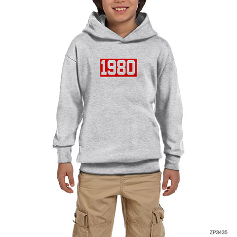 1980 Made Gri Çocuk Kapşonlu Sweatshirt