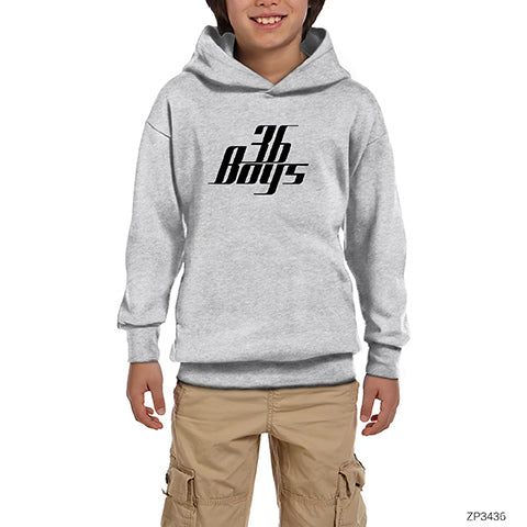 36 Boys Flat Gri Çocuk Kapşonlu Sweatshirt