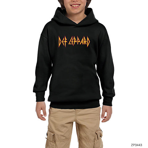 Def Leppard Siyah Çocuk Kapşonlu Sweatshirt