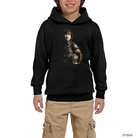 How to Train Your Dragon Hıçgıdık Siyah Çocuk Kapşonlu Sweatshirt