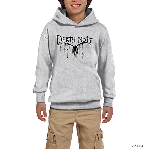 Death Note Ryuk Gri Çocuk Kapşonlu Sweatshirt