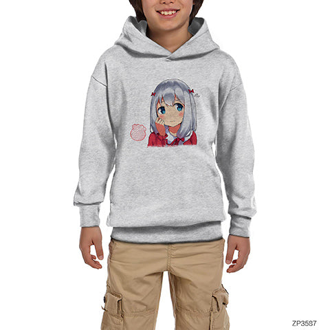 Eromanga Sensei Gri Çocuk Kapşonlu Sweatshirt