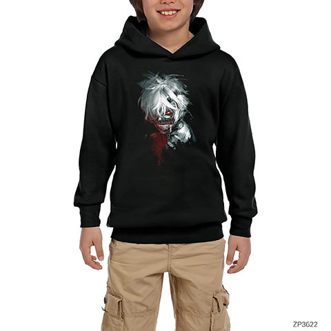 Tokyo Ghoul Siyah Çocuk Kapşonlu Sweatshirt