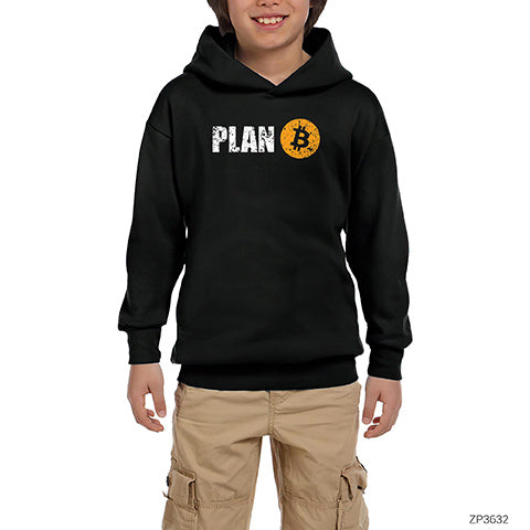 Kripto Para Plan B Siyah Çocuk Kapşonlu Sweatshirt