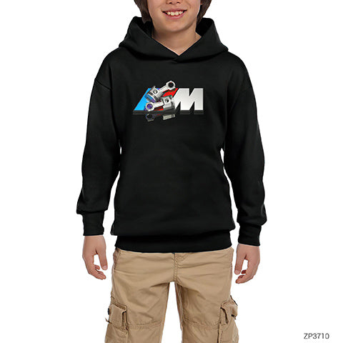 BMW M Power Siyah Çocuk Kapşonlu Sweatshirt