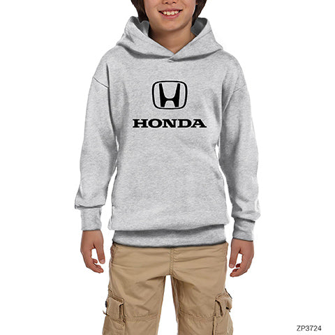 Honda Logo Gri Çocuk Kapşonlu Sweatshirt