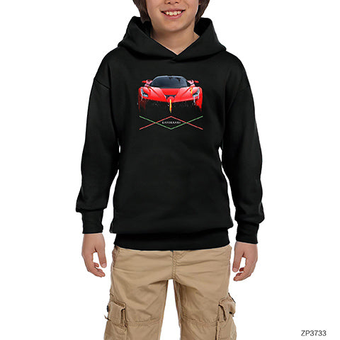 LaFerrari Siyah Çocuk Kapşonlu Sweatshirt