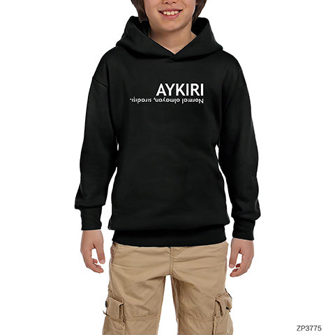 Aykırı Siyah Çocuk Kapşonlu Sweatshirt