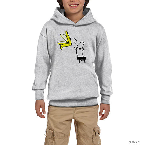 Banana Gri Çocuk Kapşonlu Sweatshirt