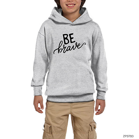 Be Brave Gri Çocuk Kapşonlu Sweatshirt