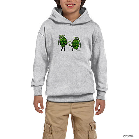 Evlenme Teklifi Bomba Gri Çocuk Kapşonlu Sweatshirt