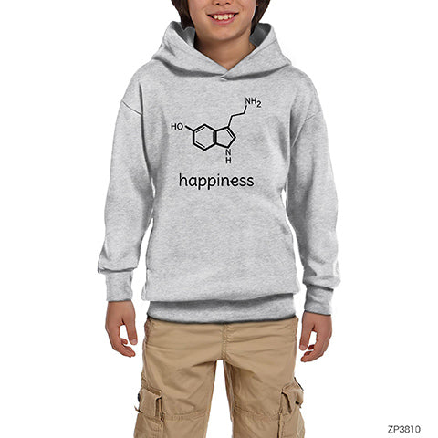 Happines Gri Çocuk Kapşonlu Sweatshirt