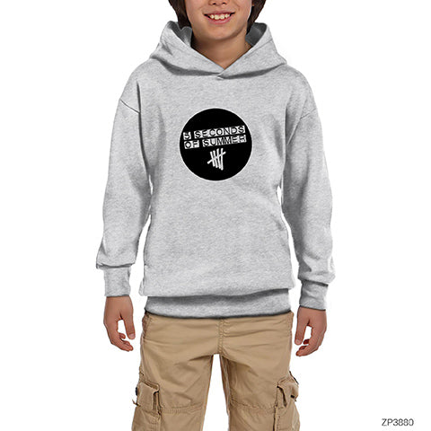 5 Seconds Of Summer Circle Gri Çocuk Kapşonlu Sweatshirt