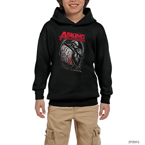 Asking Alexandria Life Gone Wild Siyah Çocuk Kapşonlu Sweatshirt