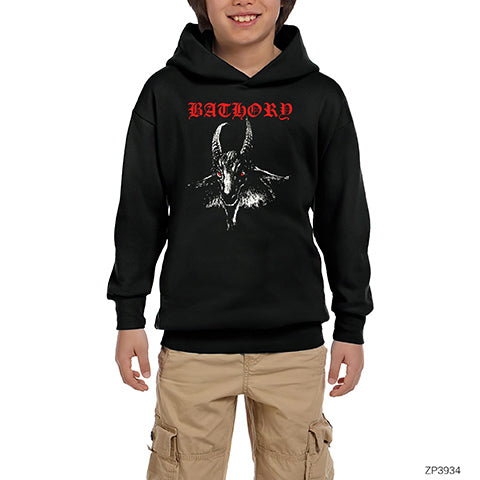 Bathory Goat Classic Siyah Çocuk Kapşonlu Sweatshirt