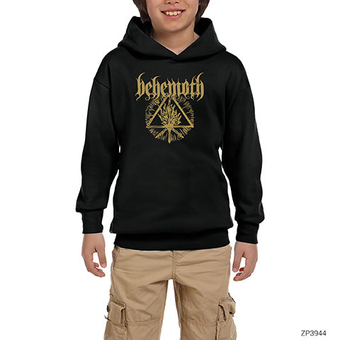 Behemoth Triangle Siyah Çocuk Kapşonlu Sweatshirt