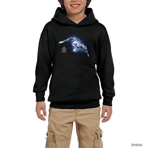 League of Legends Zed Shockblade Siyah Çocuk Kapşonlu Sweatshirt