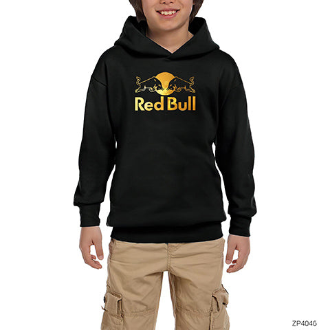 Redbull Gold Siyah Çocuk Kapşonlu Sweatshirt