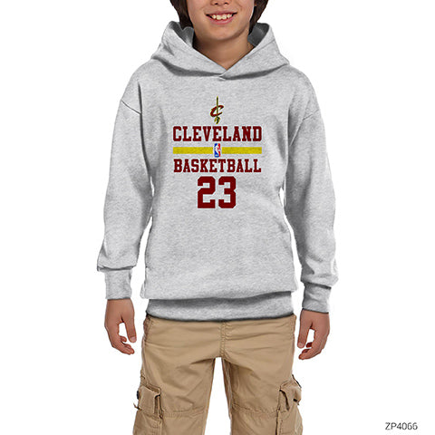 Cleveland Basketball Gri Çocuk Kapşonlu Sweatshirt