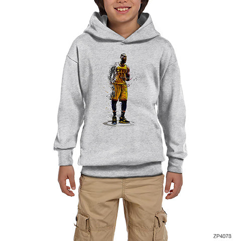 Lebron James Cavs 23 Gri Çocuk Kapşonlu Sweatshirt