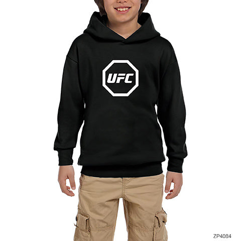 UFC Logo Siyah Çocuk Kapşonlu Sweatshirt