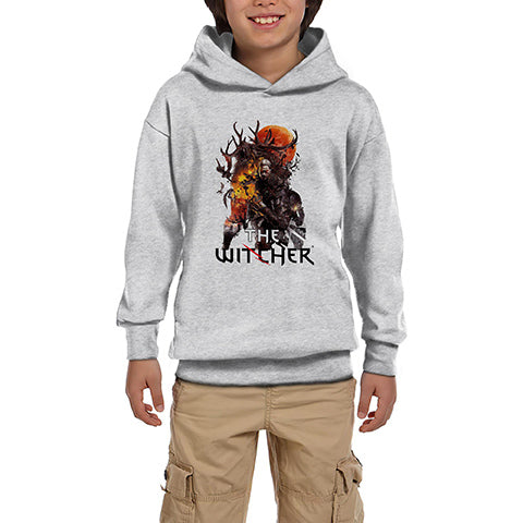 The Witcher Season 2 Geralt Burn Gri Çocuk Kapşonlu Sweatshirt