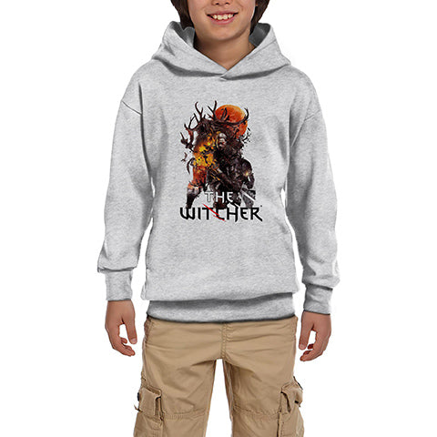 The Witcher Season 2 Geralt Burn Gri Çocuk Kapşonlu Sweatshirt