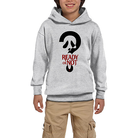 Scream Ready Or Not Gri Çocuk Kapşonlu Sweatshirt