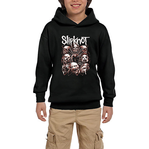 Slipknot Head Siyah Çocuk Kapşonlu Sweatshirt