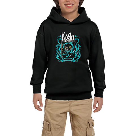 Korn Blue Monster Siyah Çocuk Kapşonlu Sweatshirt