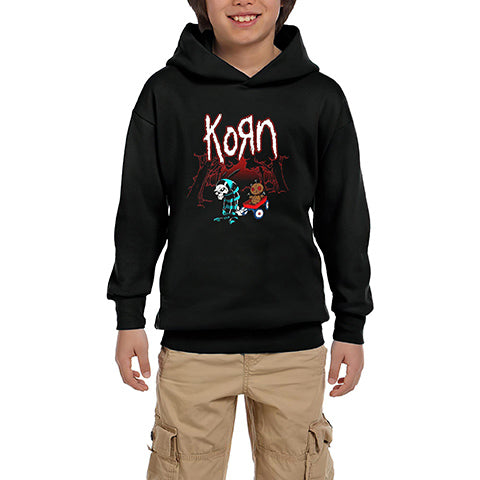 Korn Red Skull Siyah Çocuk Kapşonlu Sweatshirt