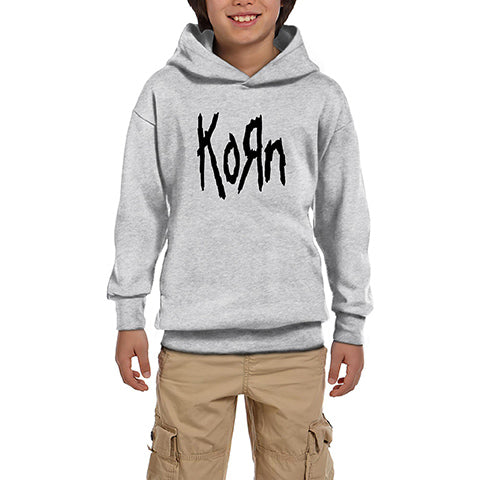 Korn Logo 2 Gri Çocuk Kapşonlu Sweatshirt