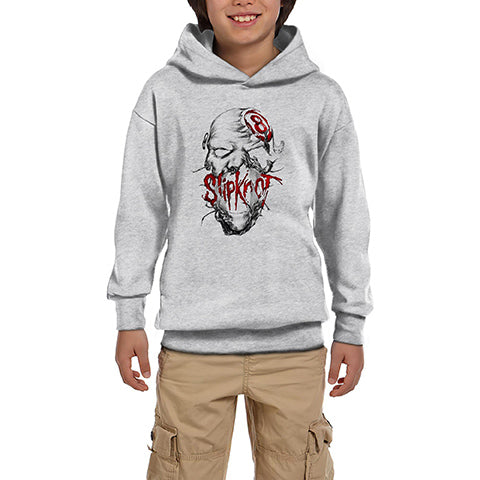 Slipknot Eight Head Gri Çocuk Kapşonlu Sweatshirt