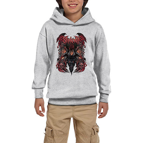 Slipknot Ram Head Gri Çocuk Kapşonlu Sweatshirt