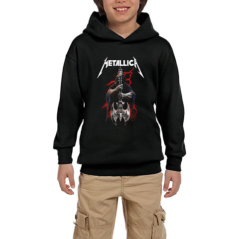 Metallica Gitarist Siyah Çocuk Kapşonlu Sweatshirt