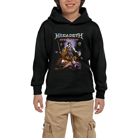 Megadeth Cyber Army Siyah Çocuk Kapşonlu Sweatshirt