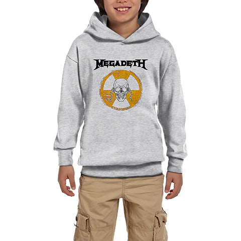 Megadeth Danger Gri Çocuk Kapşonlu Sweatshirt