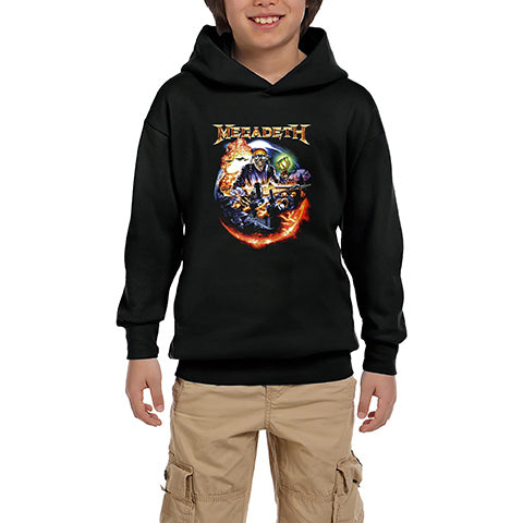 Megadeth Judge Skull Siyah Çocuk Kapşonlu Sweatshirt