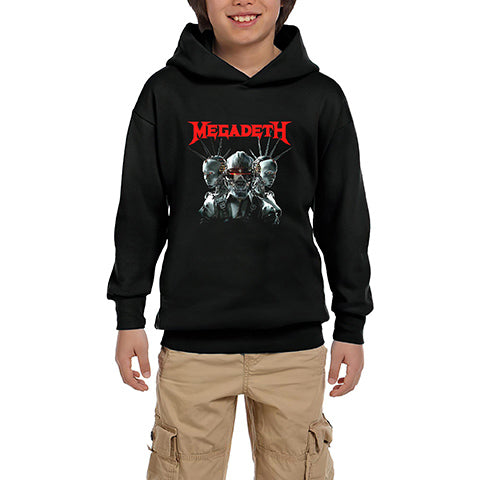 Megadeth Robot Siyah Çocuk Kapşonlu Sweatshirt