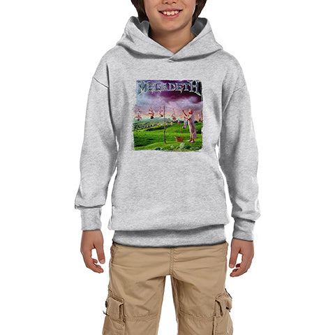 Megadeth Youthanasia Gri Çocuk Kapşonlu Sweatshirt