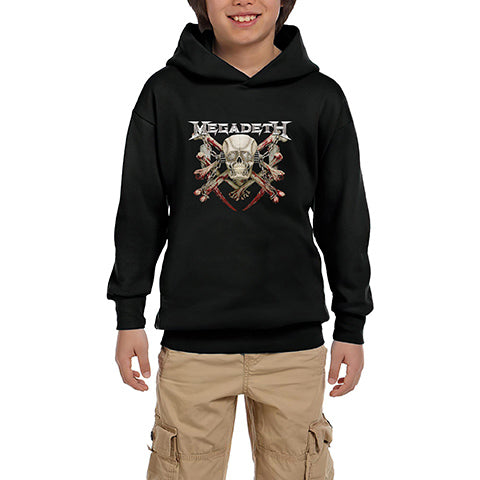 Megadeth Skull Siyah Çocuk Kapşonlu Sweatshirt